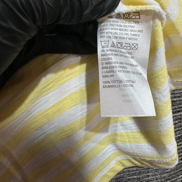 Jasib Wu Top T Shirt Women's M Yellow Striped V Neck - Picture 9 of 12